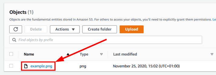 adding metadata to files inside the Amazon S3 bucket, step 3